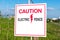 Caution Electric Fence warning sign