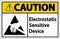 Caution Electrostatic Sensitive Device Sign On White Background