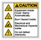 Caution Equipment Inside Cover Starts Automatically Burn Hazard Inside Electrical and Mechanical Hazards Inside Do not Defeat