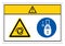 Caution Equipment Starts Automatically Lock Out In De-Energized State Symbol Sign, Vector Illustration, Isolate On White