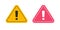 Caution exclamation mark sign icon triangle vector simple pictogram graphic red yellow alert set, hazard danger attention warn