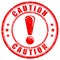 Caution exclamation rubber stamp