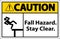 Caution Fall Hazard Stay Clear Sign On White Background