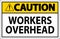 Caution Falling Debris Sign, Workers Overhead Falling Objects