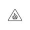 Caution flammable line icon