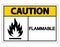 Caution Flammable Symbol Sign on white background