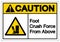 Caution Foot Crush Force From Above Symbol Sign, Vector Illustration, Isolate On White Background Label .EPS10