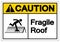 Caution Fragile Roof Symbol Sign, Vector Illustration, Isolate On White Background Label. EPS10