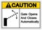 Caution Gate Opens and Closes Automatically Symbol Sign, Vector Illustration, Isolate On White Background Label. EPS10