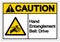 Caution Hand Entanglement Belt Drive Symbol Sign, Vector Illustration, Isolate On White Background Label .EPS10