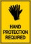 Caution Hand Protection Required Sign