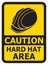 Caution hard hat area sign vector illustration