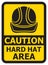 Caution hard hat area sign vector illustration