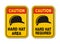Caution hard hat required signs - yellow signs