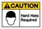 Caution Hard Hats Required Symbol Sign, Vector Illustration, Isolate On White Background Label. EPS10