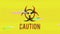 Caution hazard icon on bad old film tape