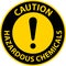 Caution Hazardous Chemicals Sign On White Background