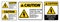 Caution Hazardous Voltage Contact May Cause Electric Shock Or Burn Sign On White Background