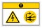 Caution Hazardous Voltage Disconnect Mains Plug From Electrical Outlet Symbol Sign On White Background