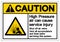 Caution High Pressure Air Can Cause Service Injury Symbol Sign, Vector Illustration, Isolate On White Background Label .EPS10