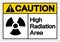 Caution High Radiation Area Symbol Sign, Vector Illustration, Isolate On White Background Label. EPS10