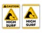 Caution High Surf Sign In Vector, Beach Safety Sign To Guide Visitor, Easy To Use And Print Design Templates.