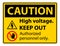 Caution High Voltage Keep Out Sign Isolate On White Background,Vector Illustration EPS.10