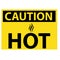 Caution hot warning surface icon on white background. Hot danger sign. heart symbol. flat style
