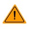 Caution icon vector illustration.Yellow board sign