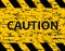 Caution. Increased danger. The tape is protective yellow with black. A warning. Stop do not cross
