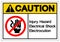 Caution Injury Hazard Electrical Shock Electrocution Symbol Sign, Vector Illustration, Isolate On White Background Label .EPS10