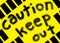 A caution keep out free hand signage illustration drawn with computer pen tablet