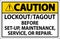 Caution Label: Lockout Tagout Before Set-Up, Maintenance, Service Or Repair