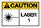 Caution Laser 1 Symbol Sign ,Vector Illustration, Isolate On White Background Label. EPS10