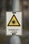 A caution laser sign, laser technology in science