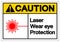 Caution Laser Wear Eye Protection Symbol Sign, Vector Illustration, Isolate On White Background Label. EPS10