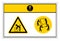 Caution Lift Hazard Use Four Person Lift Symbol Sign On White Background