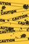 Caution line on yellow background