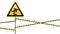 Caution, low-noticeable obstacle. Warning sign safety. Attention is dangerous. Yellow triangle with black image. Sign on