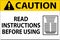 Caution Machine Sign Read Instructions Before Using