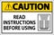 Caution Machine Sign Read Instructions Before Using