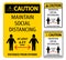 Caution Maintain Social Distancing At Least 6 Ft Sign On White Background,Vector Illustration EPS.10