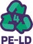 Caution Marking Recycling PE-LD Industrial Code 4