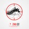 Caution of mosquito Aedes Aegypti icon, spread of zika and dengue virus. Vector Design.