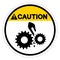 Caution Moving Machinery Symbol Sign, Vector Illustration, Isolate On White Background Label .EPS10