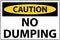 Caution No Dumping Sign On White Background