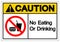Caution No Eating Or Drinking Symbol Sign, Vector Illustration, Isolate On White Background Label .EPS10