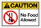 Caution No Food Allowed Symbol Sign, Vector Illustration, Isolate On White Background Label .EPS10