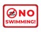 Caution No Swimming Allowed Sign In Vector, Easy To Use And Print Design Templates.