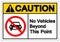 Caution No Vehicles Beyond This Point Symbol Sign ,Vector Illustration, Isolate On White Background Label .EPS10